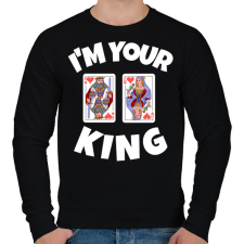 PRINTFASHION i'M YOUR KING - Férfi pulóver - Fekete férfi pulóver, kardigán