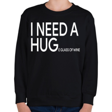 PRINTFASHION I NEED A HUGe glass of wine - Gyerek pulóver - Fekete