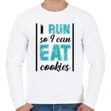 PRINTFASHION I run so I can eat cookies - Férfi pulóver - Fehér férfi pulóver, kardigán
