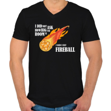 PRINTFASHION I said I cast Fireball - Férfi V-nyakú póló - Fekete férfi póló