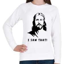 PRINTFASHION I saw that - Jesus / Láttam! - Jézus  - Női pulóver - Fehér női pulóver, kardigán