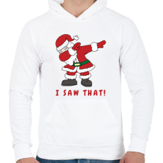 PRINTFASHION I saw that - vicces Mikulás  - Férfi kapucnis pulóver - Fehér