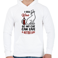 PRINTFASHION I sell wine - Borász - Férfi kapucnis pulóver - Fehér