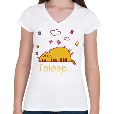 PRINTFASHION i sleep - Női V-nyakú póló - Fehér