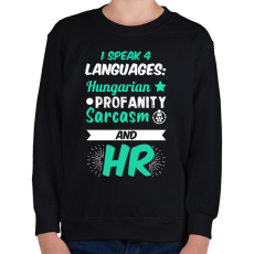 PRINTFASHION I speak 4 languages - Gyerek pulóver - Fekete