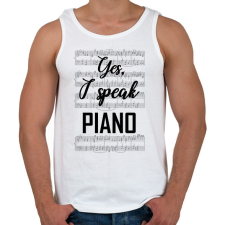 PRINTFASHION I speak piano - Férfi atléta - Fehér atléta, trikó