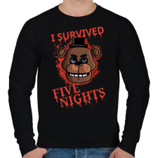 PRINTFASHION I survived five nights - Férfi pulóver - Fekete férfi pulóver, kardigán