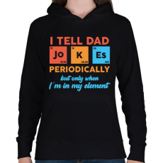 PRINTFASHION I tell dad jokes - Női kapucnis pulóver - Fekete