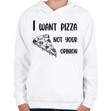 PRINTFASHION I want pizza - Telefontok - Gyerek kapucnis pulóver - Fehér gyerek pulóver, kardigán