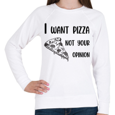 PRINTFASHION I want pizza - Telefontok - Női pulóver - Fehér női pulóver, kardigán