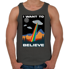 PRINTFASHION I want to believe - Férfi atléta - Sötétszürke
