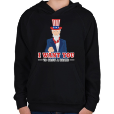 PRINTFASHION I want you to grow a beard - Gyerek kapucnis pulóver - Fekete