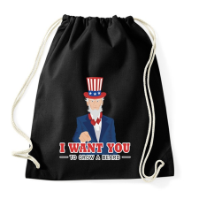 PRINTFASHION I want you to grow a beard - Sportzsák, Tornazsák - Fekete tornazsák