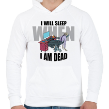 PRINTFASHION I will sleep - Férfi kapucnis pulóver - Fehér férfi pulóver, kardigán
