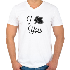 PRINTFASHION I ... You - Férfi V-nyakú póló - Fehér férfi póló