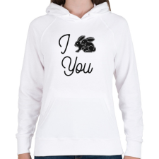 PRINTFASHION I ... You - Női kapucnis pulóver - Fehér női pulóver, kardigán