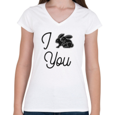 PRINTFASHION I ... You - Női V-nyakú póló - Fehér női póló