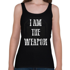 PRINTFASHION IAM THE WEAPON - Női atléta - Fekete
