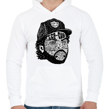 PRINTFASHION Ice-cube - Férfi kapucnis pulóver - Fehér férfi pulóver, kardigán