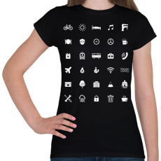 PRINTFASHION icon póló - Női póló - Fekete