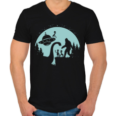 PRINTFASHION Idegenek találkozója - Férfi V-nyakú póló - Fekete