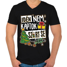 PRINTFASHION Idén nem kaptok szart se - Férfi V-nyakú póló - Fekete férfi póló