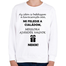 PRINTFASHION idénisbefekszem - Gyerek pulóver - Fehér