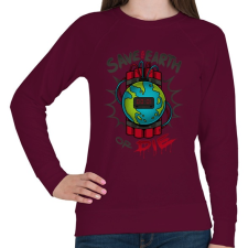 PRINTFASHION Időbomba - Női pulóver - Bordó női pulóver, kardigán