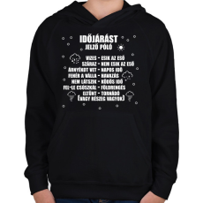 PRINTFASHION Időjárást jelző póló - Gyerek kapucnis pulóver - Fekete