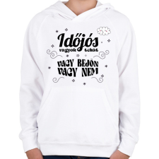 PRINTFASHION Időjós vagyok - Gyerek kapucnis pulóver - Fehér gyerek pulóver, kardigán