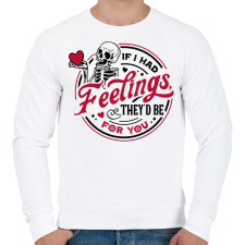 PRINTFASHION If I had feelings - Férfi pulóver - Fehér férfi pulóver, kardigán