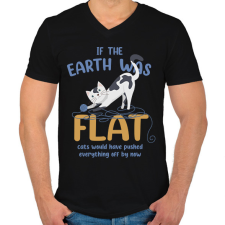 PRINTFASHION If the Earth was flat - Férfi V-nyakú póló - Fekete férfi póló