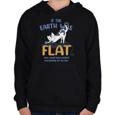 PRINTFASHION If the Earth was flat - Gyerek kapucnis pulóver - Fekete