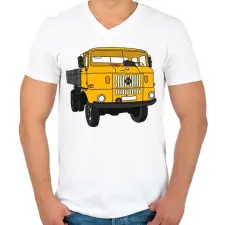 PRINTFASHION Ifa - Férfi V-nyakú póló - Fehér férfi póló