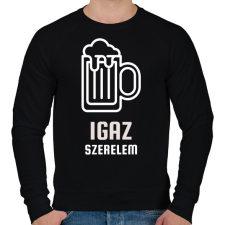 PRINTFASHION Igaz szerelem - Férfi pulóver - Fekete férfi pulóver, kardigán
