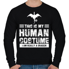 PRINTFASHION Igazából egy sárkány vagyok - Férfi pulóver - Fekete férfi pulóver, kardigán