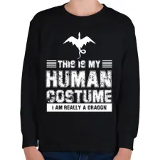 PRINTFASHION Igazából egy sárkány vagyok - Gyerek pulóver - Fekete gyerek pulóver, kardigán
