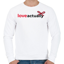 PRINTFASHION Igazából szerelem - Férfi pulóver - Fehér férfi pulóver, kardigán