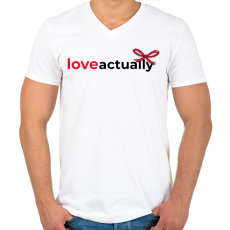 PRINTFASHION Igazából szerelem - Férfi V-nyakú póló - Fehér