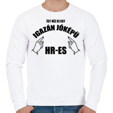 PRINTFASHION Igazán jóképű HR-es - Férfi pulóver - Fehér férfi pulóver, kardigán
