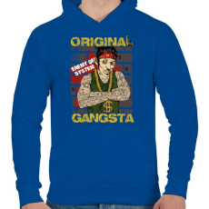 PRINTFASHION Igazi gangsta - Férfi kapucnis pulóver - Királykék