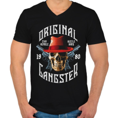 PRINTFASHION Igazi gengszter 1980 - Férfi V-nyakú póló - Fekete