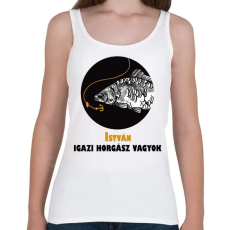 PRINTFASHION Igazi horgász vagyok - Névvel - Női atléta - Fehér