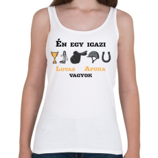 PRINTFASHION Igazi lovas apuka - Női atléta - Fehér