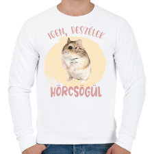 PRINTFASHION Igen, beszélek hörcsögül - Férfi pulóver - Fehér férfi pulóver, kardigán