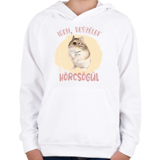 PRINTFASHION Igen, beszélek hörcsögül - Gyerek kapucnis pulóver - Fehér gyerek pulóver, kardigán