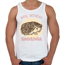 PRINTFASHION Igen, beszélek sündisznóul - Férfi atléta - Fehér