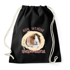 PRINTFASHION Igen, beszélek tengerimalacul - Sportzsák, Tornazsák - Fekete tornazsák