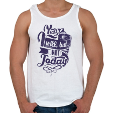 PRINTFASHION Igen... de nem ma! - Férfi atléta - Fehér atléta, trikó