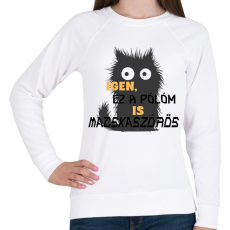 PRINTFASHION Igen, ez a pólóm is macskaszőrös - Női pulóver - Fehér